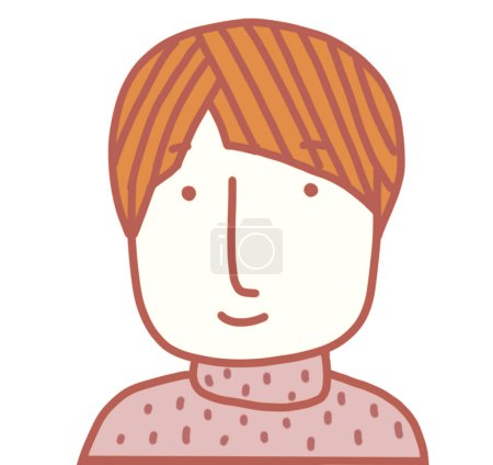 Téléchargez les photos : Personnage coloré ensemble de mâle homme visage dessin animé minimal graphique doodle simple ligne illustration - en image libre de droit