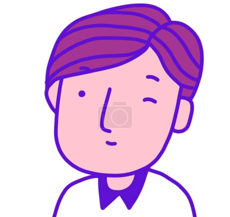 Photo for Character colorful set of male man face cartoon minimal graphic doodle simple line illustration art - Royalty Free Image