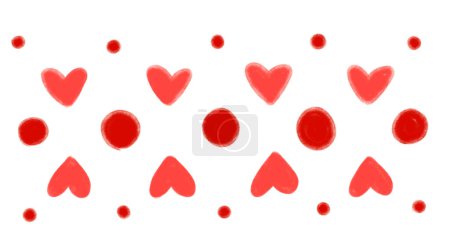 Photo for Valentines day hand drawing line banner illustration heart and decoration elements art - Royalty Free Image