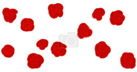 Téléchargez les photos : Valentines day hand drawing line banner illustration red roses and decoration elements art - en image libre de droit