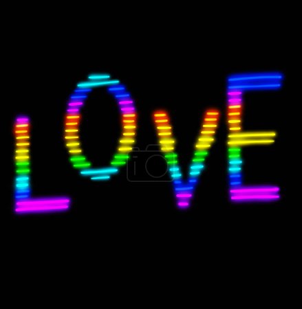 Téléchargez les photos : Neon illustration art LGBT LGBTQ love heart design rainbow glow - en image libre de droit