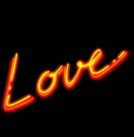 Photo for Neon heart glow valentine day love element sign symbol illustration art - Royalty Free Image