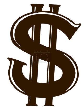 Téléchargez les photos : Money symbol dollar icon financial revenue income abstract hand painting drawing illustration - en image libre de droit