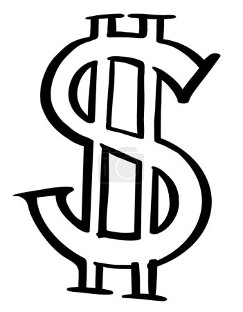 Foto de Dinero dólar símbolo icono ingresos financieros efectivo abstracto mano pintura dibujo ilustración arte - Imagen libre de derechos