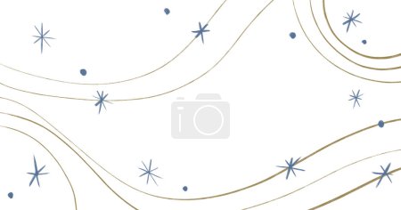 Photo for Starry night moon star night sky decorative gold blue ornament illustration - Royalty Free Image