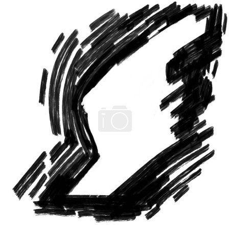 Foto de Amarillo negro patrón elemento doodle boceto pintura al óleo cepillo textura fondo artístico - Imagen libre de derechos