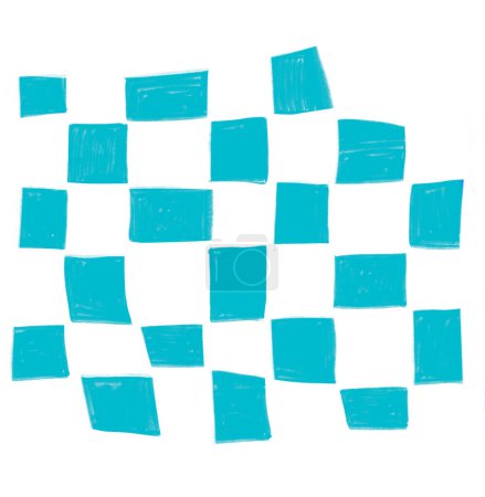Foto de Comprobar checker patrón a cuadros retro abstracto fondo ilustración mano dibujo arte - Imagen libre de derechos
