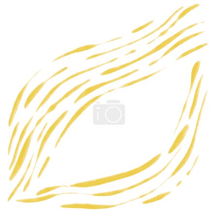 Foto de Caligrafía pincel pintura ilustración línea estrella cielo elemento estrellado noche amarillo y azul arte - Imagen libre de derechos
