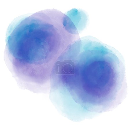 Photo for Blue cool ocean water tone watercolor bubble brush painting texture art illustration - Royalty Free Image