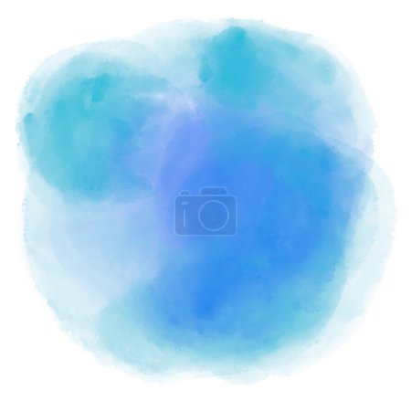 Photo for Blue cool ocean water tone watercolor bubble brush painting texture art illustration - Royalty Free Image