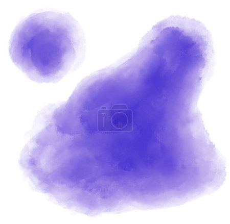 Téléchargez les photos : Bleu violet aquarelle peinture tache bulle texture illustration artistique art - en image libre de droit