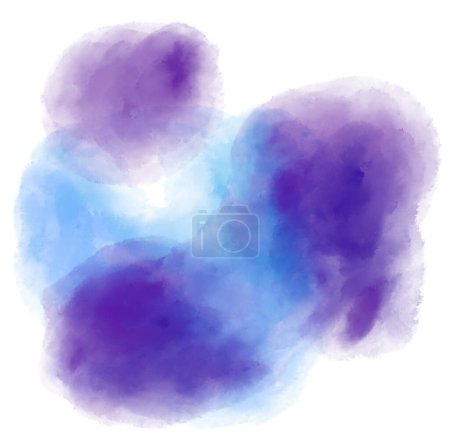 Photo for Blue purple watercolor painting spot bubble texture artistic illustration art - Royalty Free Image