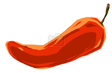 Photo for Red hot chilli chili burning fire background hand painting cartoon illustration - Royalty Free Image