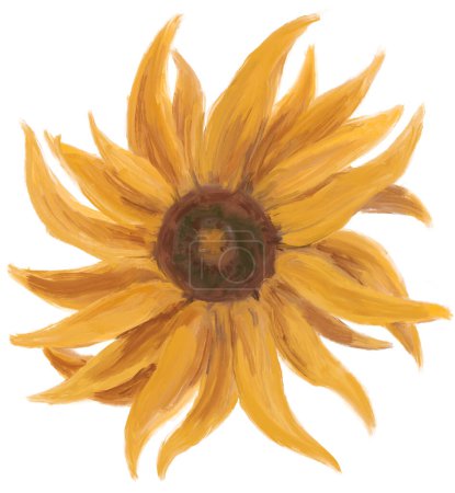Foto de Sunflower oil painting impressionism brush vincent van gogh style summer flowers illustration - Imagen libre de derechos