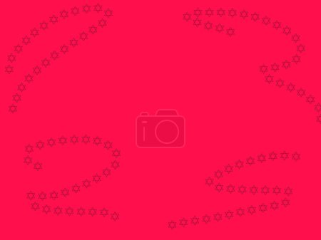 Bright pinkish red background with flowers around edge with free space . High quality illustration