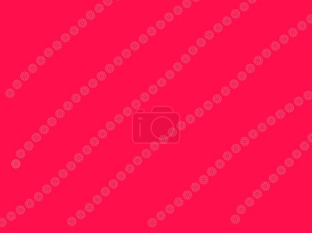 Bright pinkish red background with flowers across wallpaper. High quality illustration