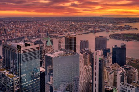Foto de Manhattan Midtown Skyline with skyscrapers. New York City, USA - Imagen libre de derechos