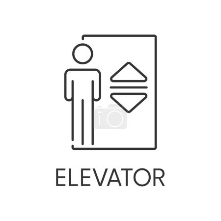 Esquema del icono del ascensor. Bienes raíces simple vector ilustración