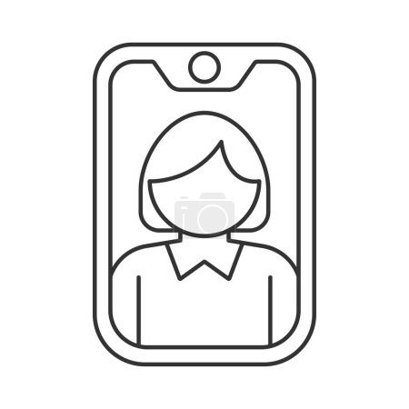 Illustration for Selfie vector icon. Line sign for mobile concept and web design. Symbol, logo illustration. Vector graphics - Royalty Free Image
