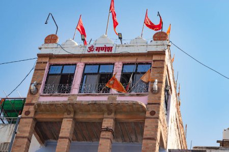 Photo for Holy ganesha temple with bright blue sky at morning from low angle - Royalty Free Image