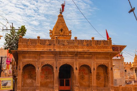 Photo for Heritage jaisalmer fort temple vintage architecture from different angle at day - Royalty Free Image