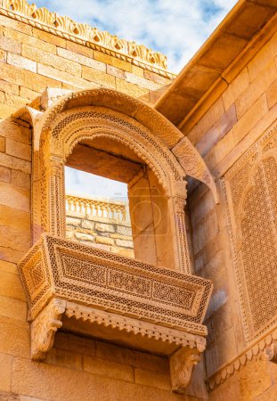 Photo for Heritage jaisalmer fort vintage architecture from different angle at day - Royalty Free Image
