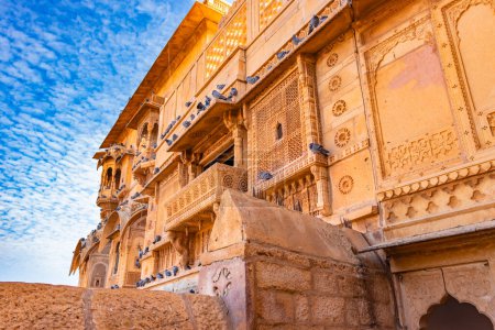Photo for Heritage jaisalmer fort vintage architecture from different angle at day - Royalty Free Image