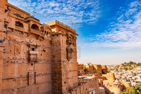 Photo for Heritage jaisalmer fort vintage architecture view from different angle at day - Royalty Free Image