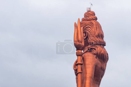 Photo for Hindu god lord shiva isolated statue with bright background at morning from different perspective image is taken at statue of belief nathdwara rajasthan india. - Royalty Free Image