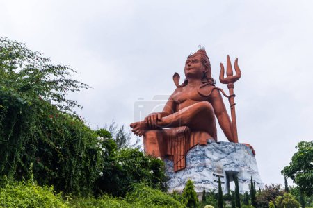 Photo for Hindu god lord shiva isolated statue with bright background at morning from different perspective image is taken at statue of belief nathdwara rajasthan india. - Royalty Free Image