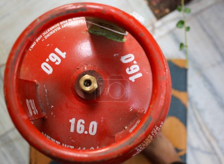 Liquefied Petroleum Gas cylinder refilling safety nobs or valve close up at day
