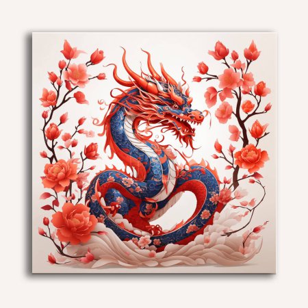 Illustration Dragon pour le Nouvel An chinois 2024 