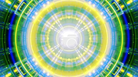 Mandala 3D Kaleidoskop nahtlose Schleife Psychedelische Trippy Futuristische Traditionelle Tunnelmuster für Bewusstseinsmeditation Hintergrund Video Entspannende Ethnische Bunte Muster Chakra Kundalini Yoga