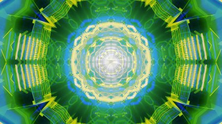 Mandala 3D Kaleidoskop nahtlose Schleife Psychedelische Trippy Futuristische Traditionelle Tunnelmuster für Bewusstseinsmeditation Hintergrund Video Entspannende Ethnische Bunte Muster Chakra Kundalini Yoga