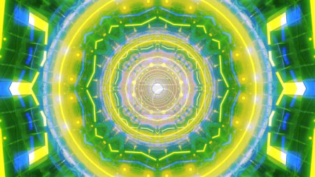 Mandala 3D Caleidoscopio lazo sin costura Psicodélico Trippy Futurista Túnel Tradicional Patrón para la Conciencia Meditación Fondo Vídeo Relajante Étnico Colorido Patrón Chakra Kundalini Yoga