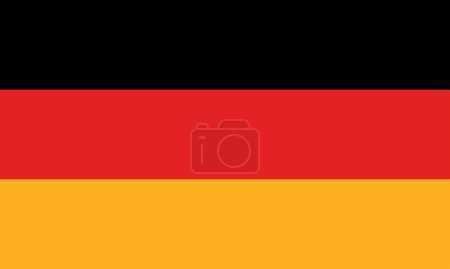 Illustration for State waving flag of the Germany. White, red  and golden national colors. Flat vector illustration. - Royalty Free Image