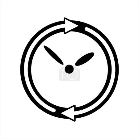 Téléchargez les illustrations : Horloge Icône ou minuterie Dans un design tendance. Symbole de l'horloge classique. icône de l'histoire, signer pour l'application et le site Web. Passage du temps. Icône vectorielle plate isolée sur fond blanc - en licence libre de droit