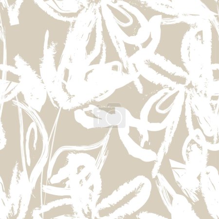 Ilustración de Pinceladas florales diseño de patrones sin costuras para textiles de moda, gráficos, fondos y artesanías - Imagen libre de derechos