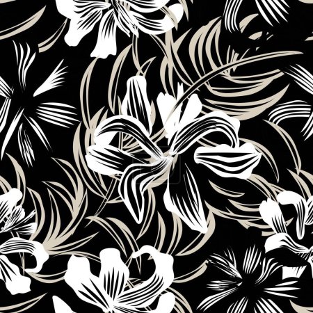 Illustration for Oriental Floral seamless pattern background for fashion textiles, graphics, backgrounds and crafts - Royalty Free Image