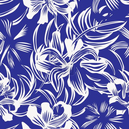 Ilustración de Fondo de patrón sin costura floral oriental para textiles de moda, gráficos, fondos y artesanías - Imagen libre de derechos