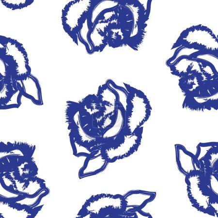 Illustration for Abstract Rose Floral seamless pattern design for fashion textiles, graphics, backgrounds and crafts - Royalty Free Image