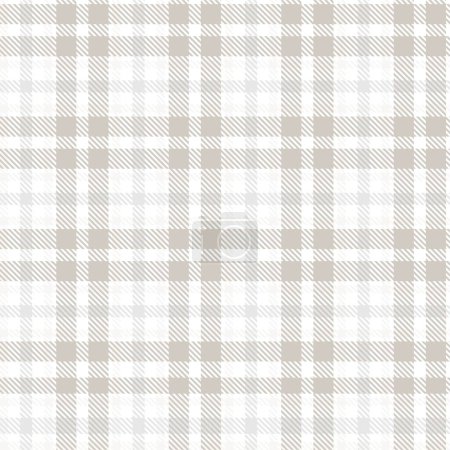 Illustration for Neutral Colour Classic Plaid textured seamless pattern for fashion textiles and graphics - Royalty Free Image