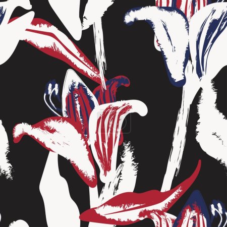 Ilustración de Red Abstract Diseño de patrones sin costura floral para textiles de moda, gráficos, fondos y artesanías - Imagen libre de derechos