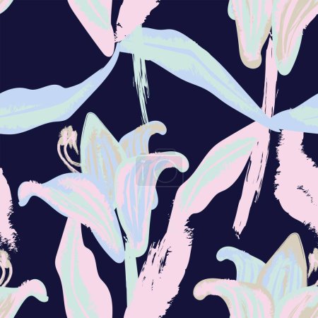Ilustración de Pastel Abstract Diseño de patrones sin costura floral para textiles de moda, gráficos, fondos y artesanías - Imagen libre de derechos