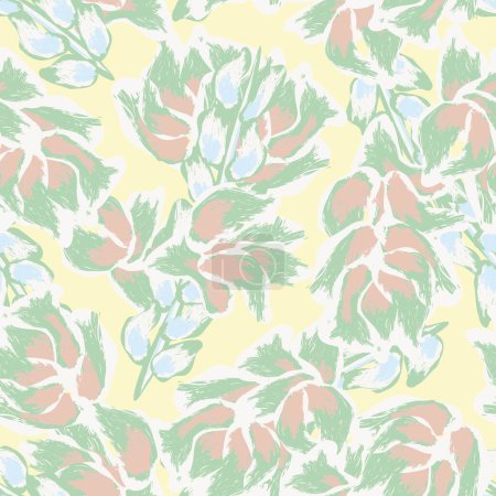Illustration for Pastel Abstract Floral seamless pattern design for fashion textiles, graphics, backgrounds and crafts - Royalty Free Image