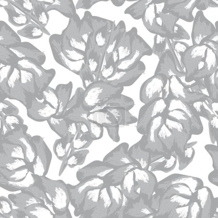 Illustration for Monochrome Abstract Floral seamless pattern design for fashion textiles, graphics, backgrounds and crafts - Royalty Free Image