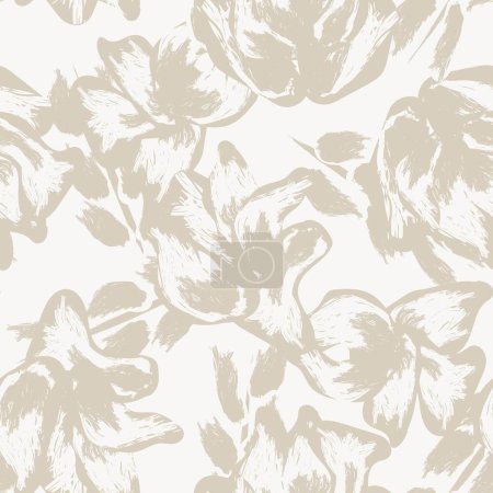 Illustration for Neutral Colour Abstract Floral seamless pattern design for fashion textiles, graphics, backgrounds and crafts - Royalty Free Image