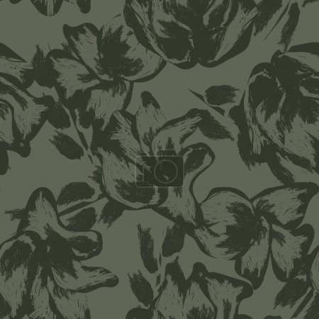 Illustration for Neutral Colour Abstract Floral seamless pattern design for fashion textiles, graphics, backgrounds and crafts - Royalty Free Image