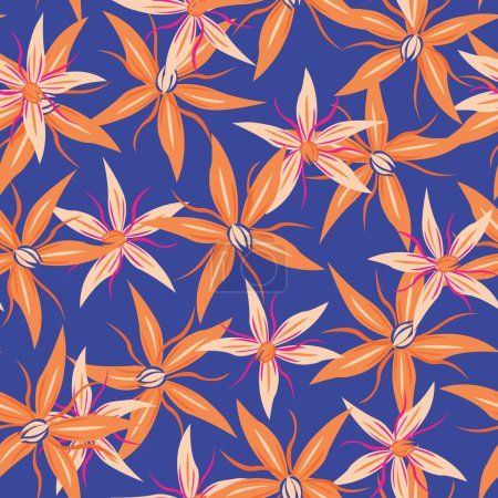 Illustration for Colourful Floral seamless pattern design for fashion textiles, graphics, backgrounds and crafts - Royalty Free Image