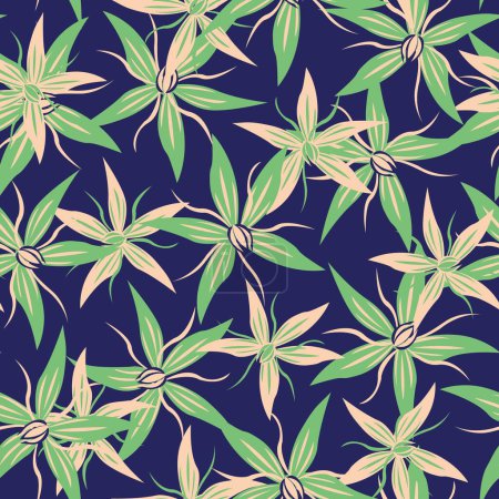 Illustration for Green Floral seamless pattern design for fashion textiles, graphics, backgrounds and crafts - Royalty Free Image